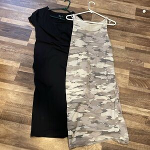 Ingrid & Isabel Maternity dress lot of 2 -black and camo- size Large